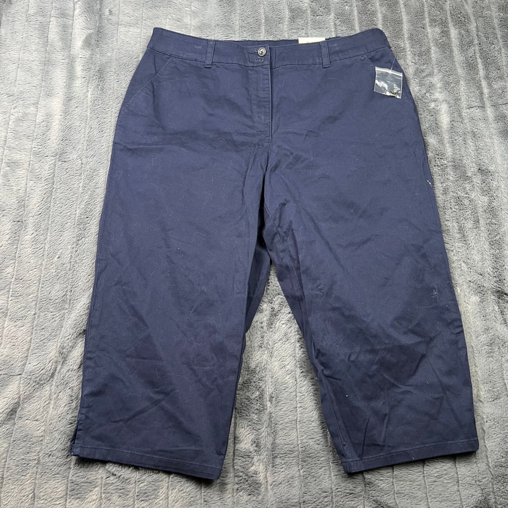 Karen Scott Petites Comfort Waist Capri Pants Navy Blue 16P 100115062PT